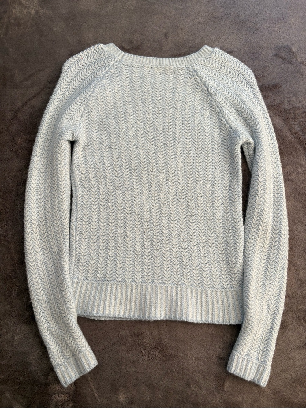 J. Crew Light GreenChevron Knit Crewneck Sweater